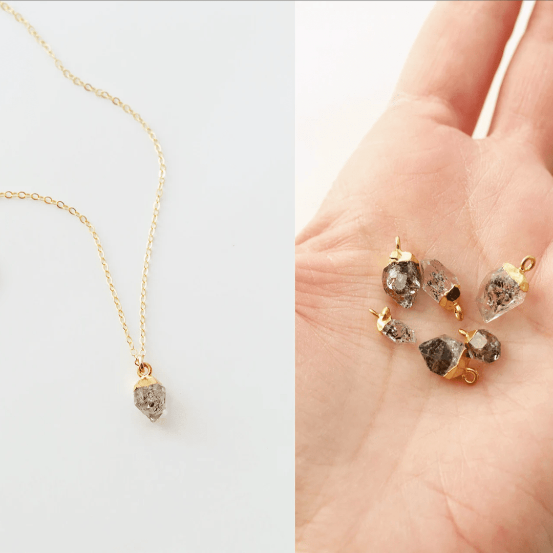 Collana con pietra preziosa grezza di cristallo irregolare Olivenorma 