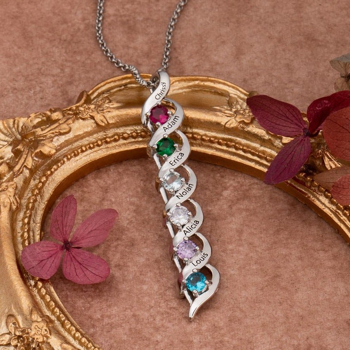 Collana personalizzata con incisioni e pietre portafortuna da 1 a 6