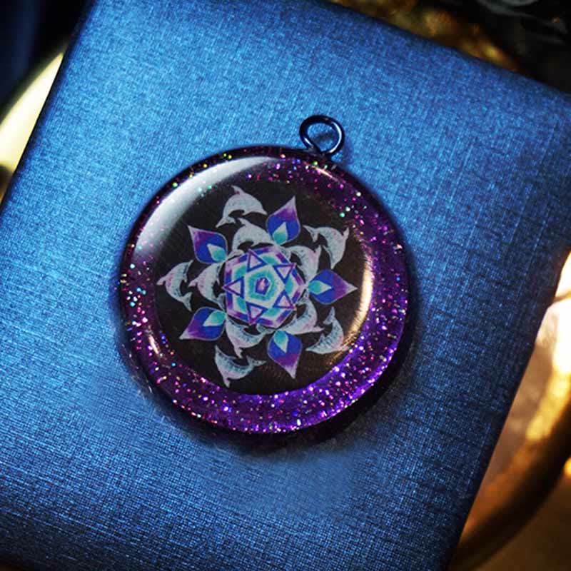 Collana in pietra grezza di cristallo naturale "Voce del delfino" Olivenorma 