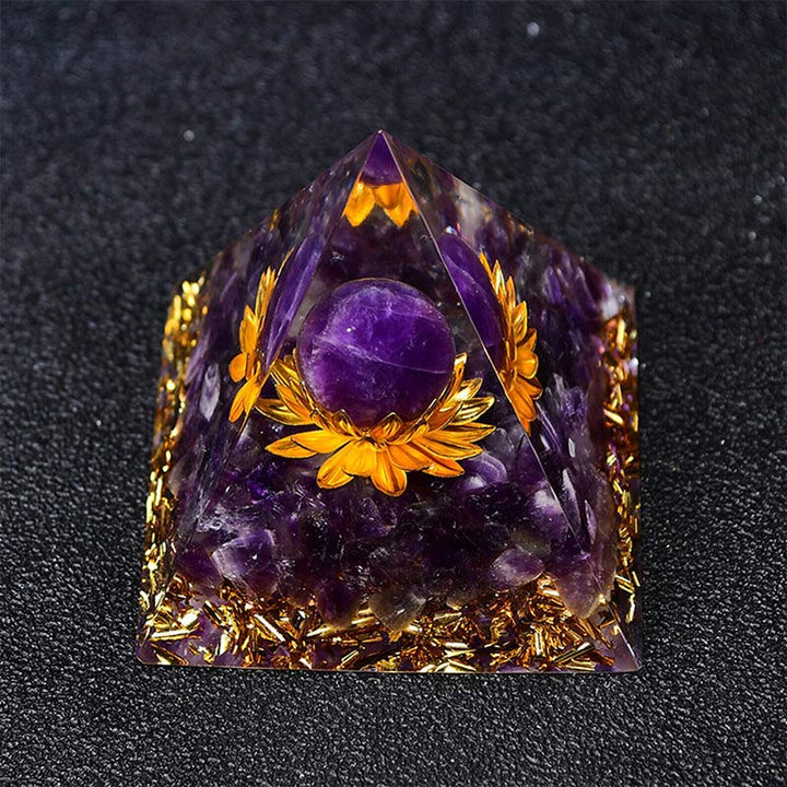 Olivenorma Ametista Sfera Loto Simbolo Piramide Orgonica