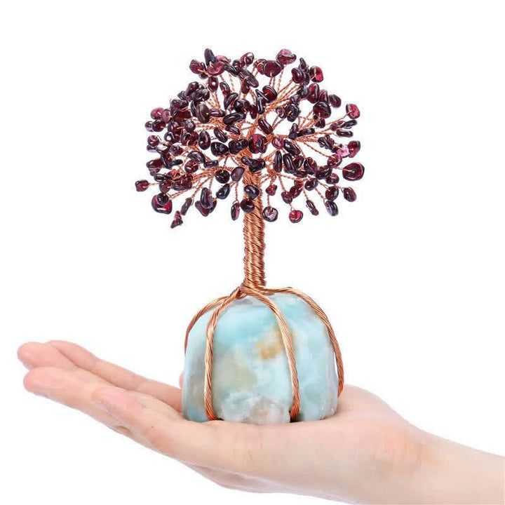 Foglie di granato Olivenorma Base Amazzonite Albero Feng Shui 