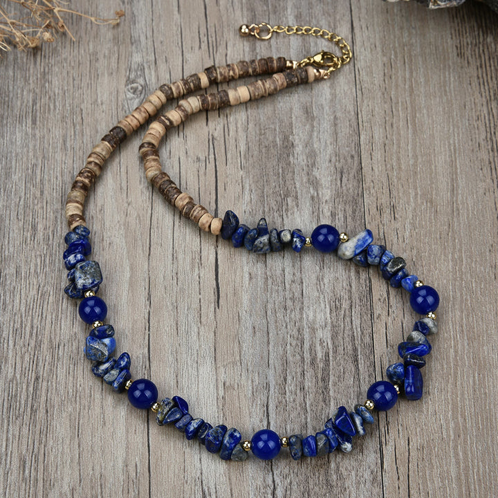Collana con ciondolo a forma di palla di perline in pietra naturale Olivenorma