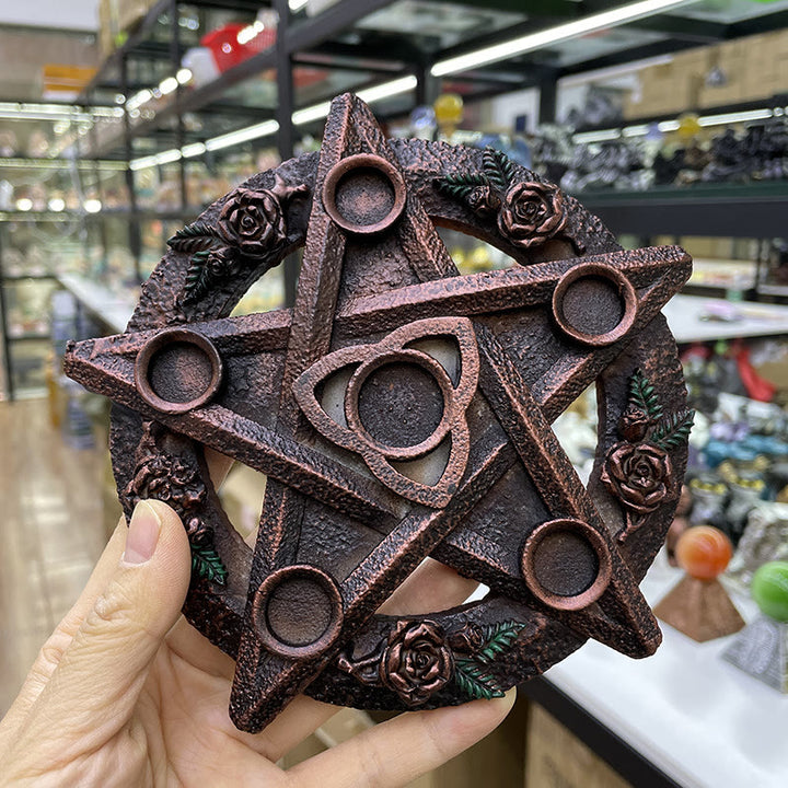 Supporto per sfera di cristallo con telaio a stella a cinque punte Olivenorma