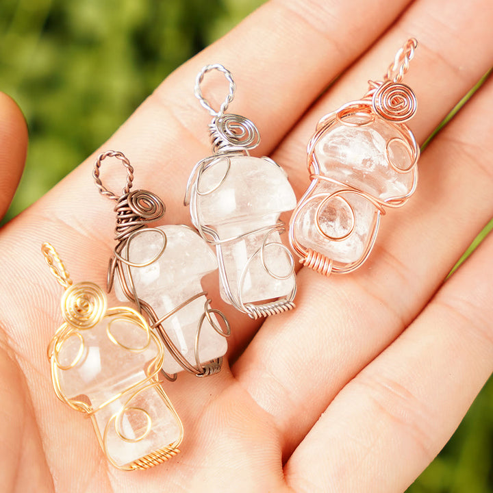Collana con fungo in pietra curativa naturale Olivenorma