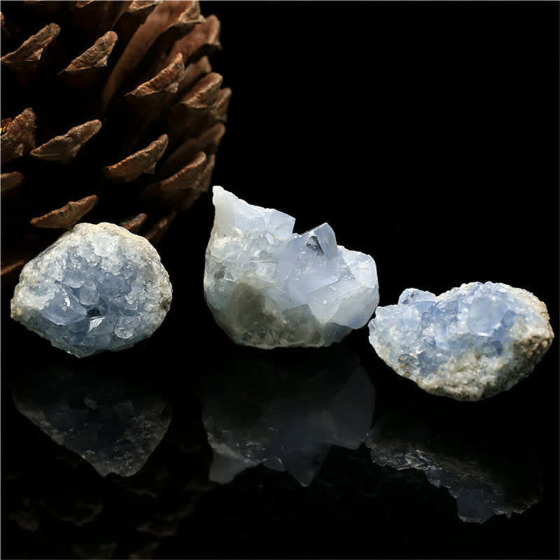 Decorazione con pietra preziosa curativa in geode di cianite naturale Olivenorma