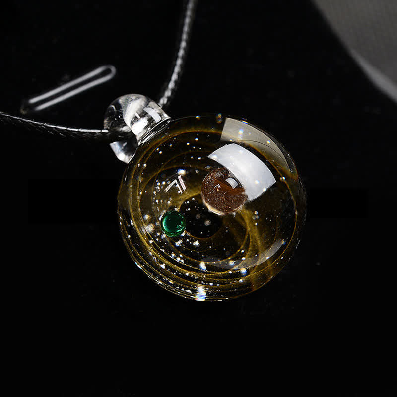 Collana in vetro con cielo stellato cosmico Olivenorma