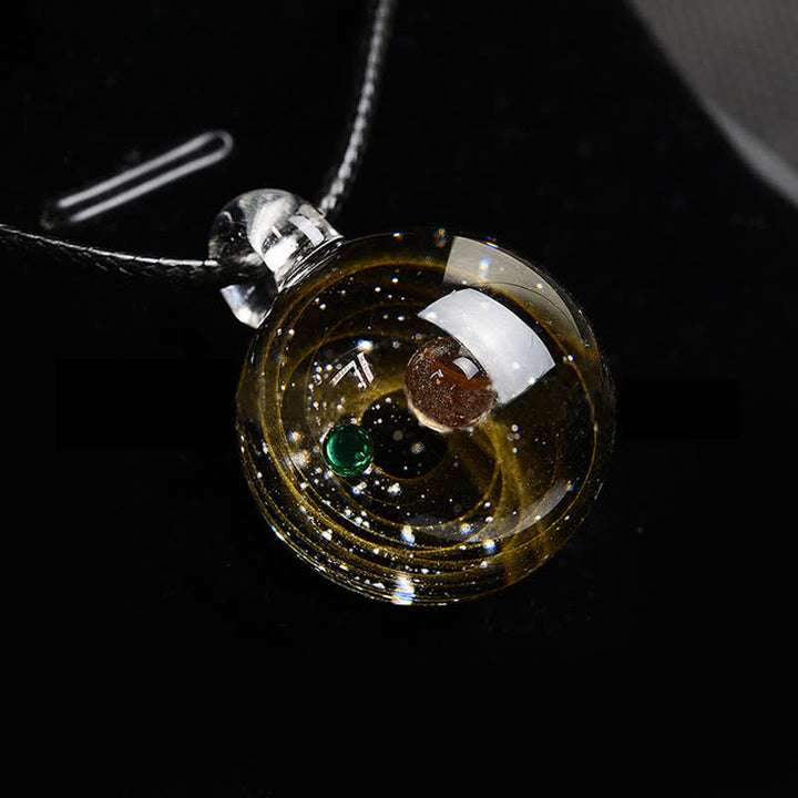 Collana in vetro con cielo stellato cosmico Olivenorma
