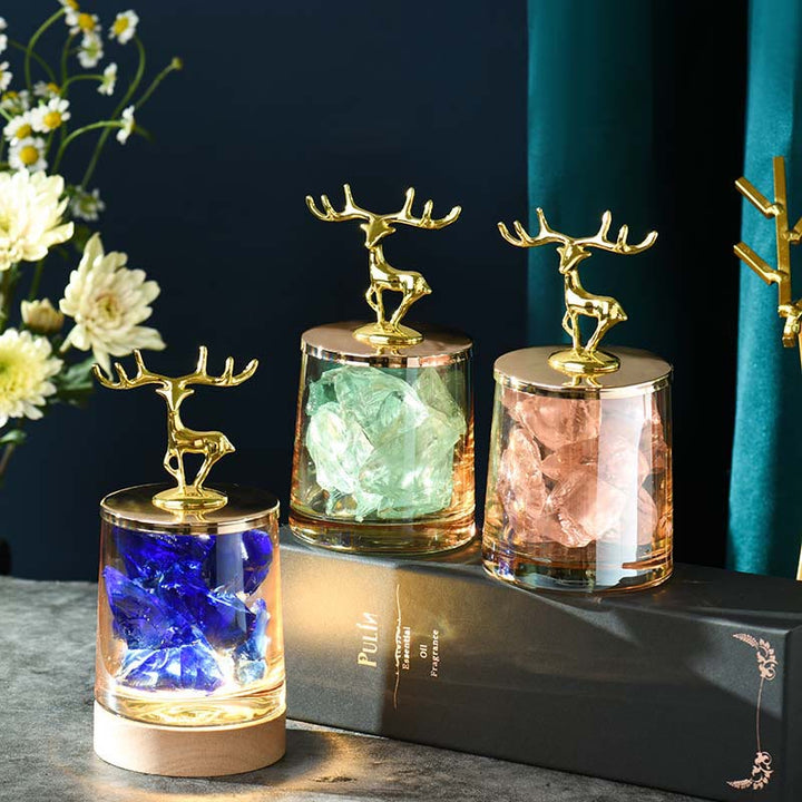 Olivenorma Deer Cup Ornamento senza fuoco Lampada di cristallo per aromaterapia