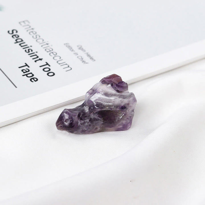 Olivenorma 1.5 pollici statua teschio drago di cristallo decorazione pietra preziosa