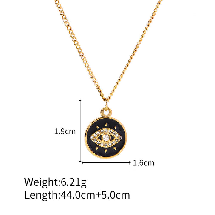 Collana con ciondolo con occhio maligno in zircone bianco Olivenorma 