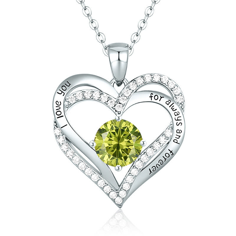 Olivenorma "Ti amo per sempre e per sempre" - Collana Birtshtone Heart