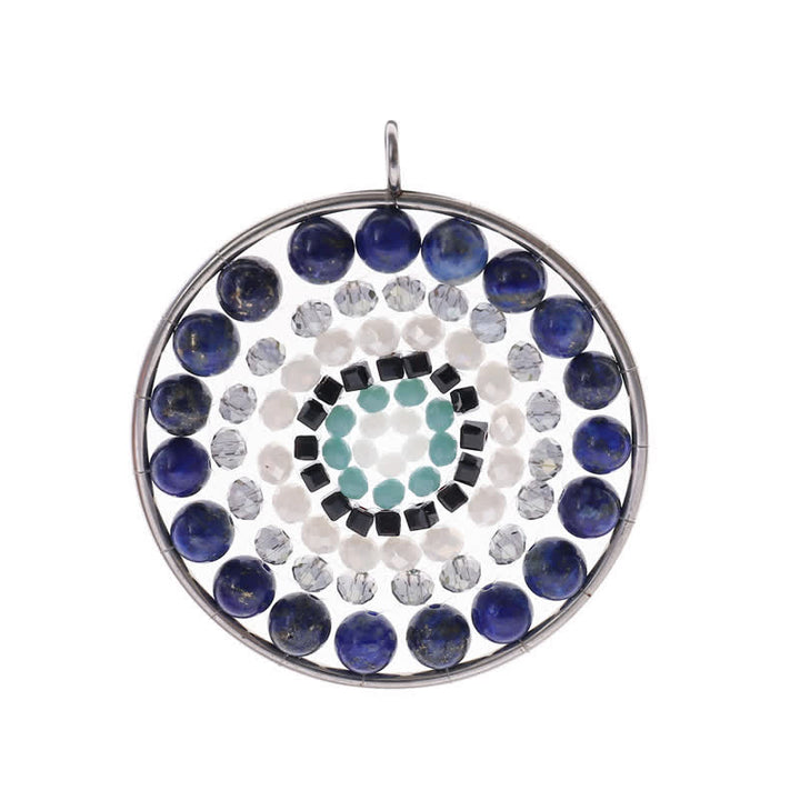 Collana di cristallo con ciondolo rotondo con fiore di datura di Olivenorma