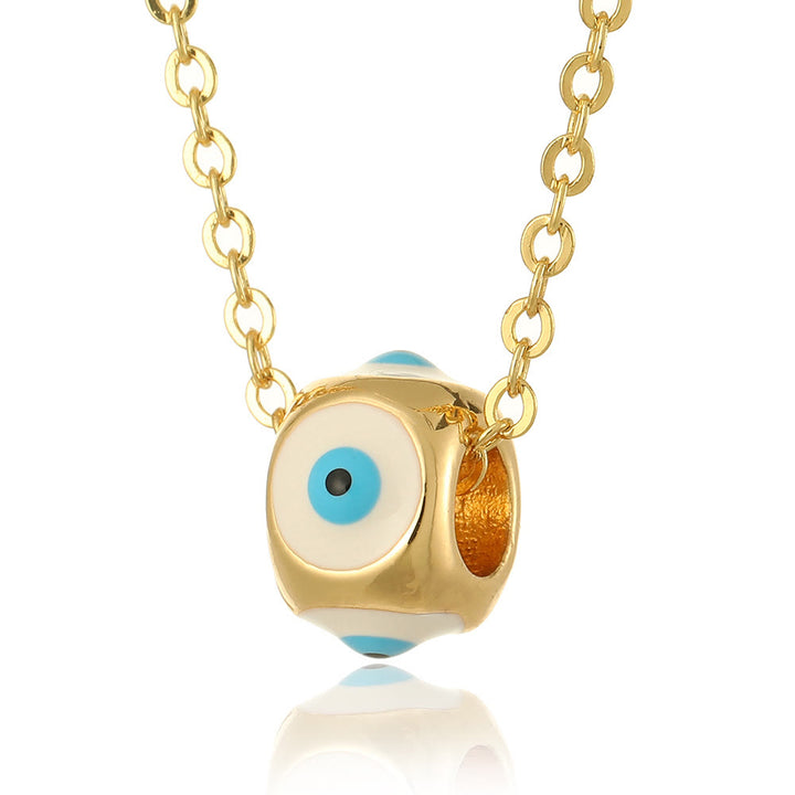 Collana con ciondolo a forma di occhio malvagio rotondo che gocciola olio Olivenorma