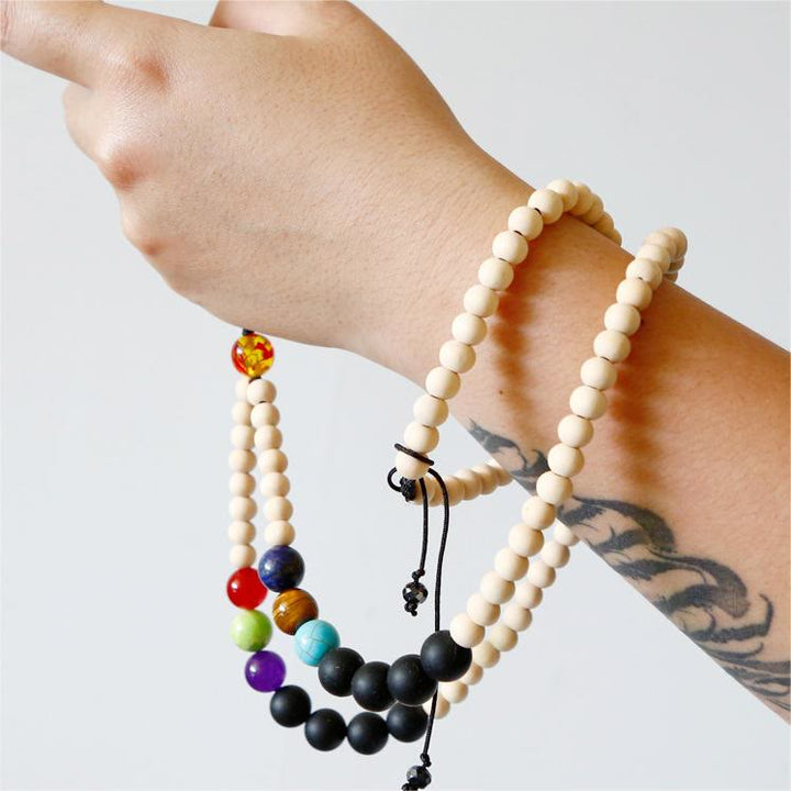 Olivenorma Natural Crystal String Perline di legno fatte a mano Cinturino per telefono