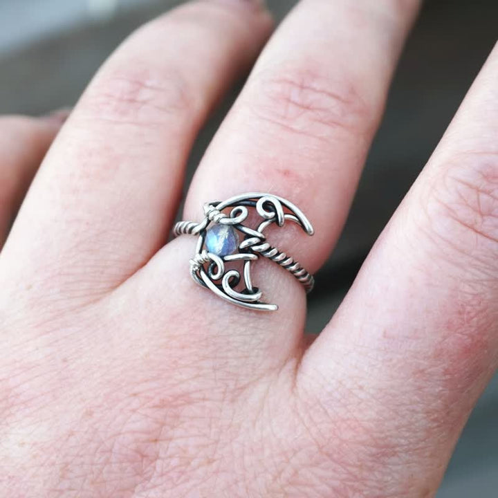 Collana con pietra di luna in argento e luna della Boemia Olivenorma