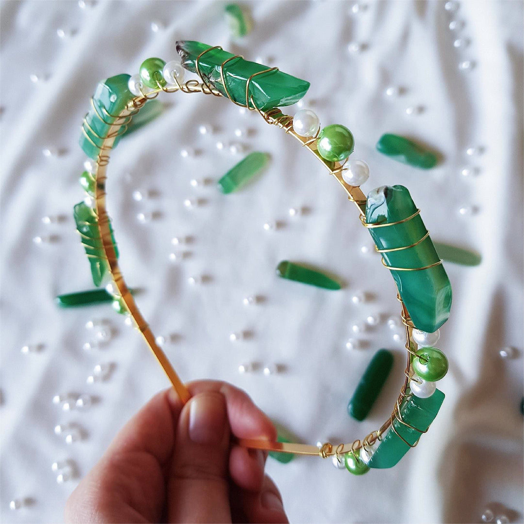 Olivenorma Citrino Ametista Con Corona Di Cristallo Perla 