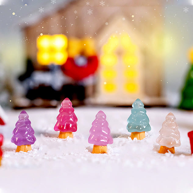 Olivenorma 5 pezzi di cristallo mini albero di Natale scultura decorazione pietra preziosa