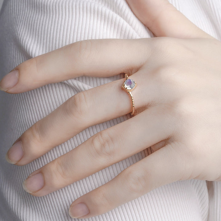 Anello in argento 925 con labradorite naturale Olivenorma 