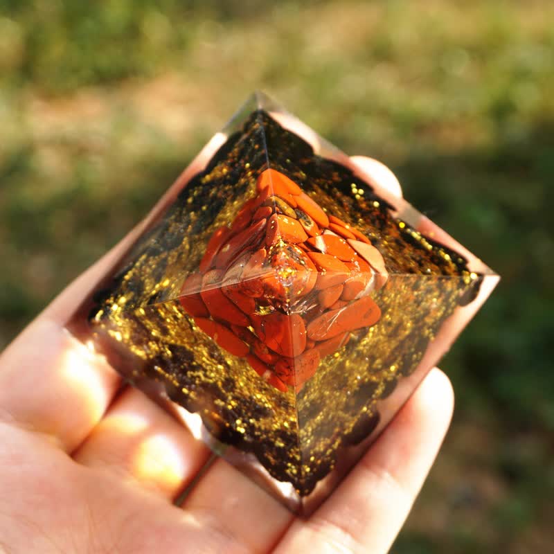 Olivenorma Diaspro Rosso Tormalina Nera Albero della Vita Piramide Orgonica 
