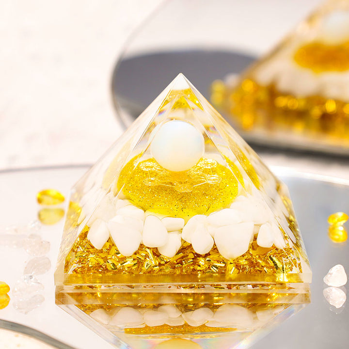 Olivenorma Giada Bianca Cubo di Metatron Simbolo Piramide Orgonica 
