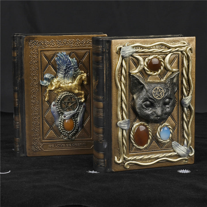 Quaderno decorativo con motivo a gatto Pegaso in pietra di cristallo Olivenorma