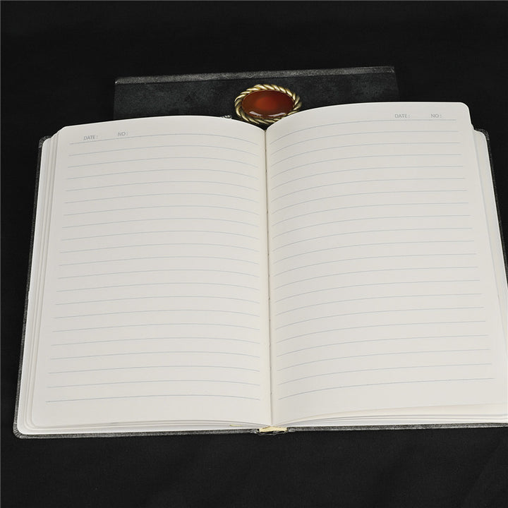 Olivenorma Quaderno decorativo con motivo cavalluccio marino turchese e agata rossa - image 3