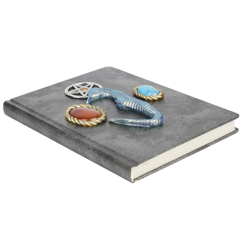 Olivenorma Quaderno decorativo con motivo cavalluccio marino turchese e agata rossa - image 7