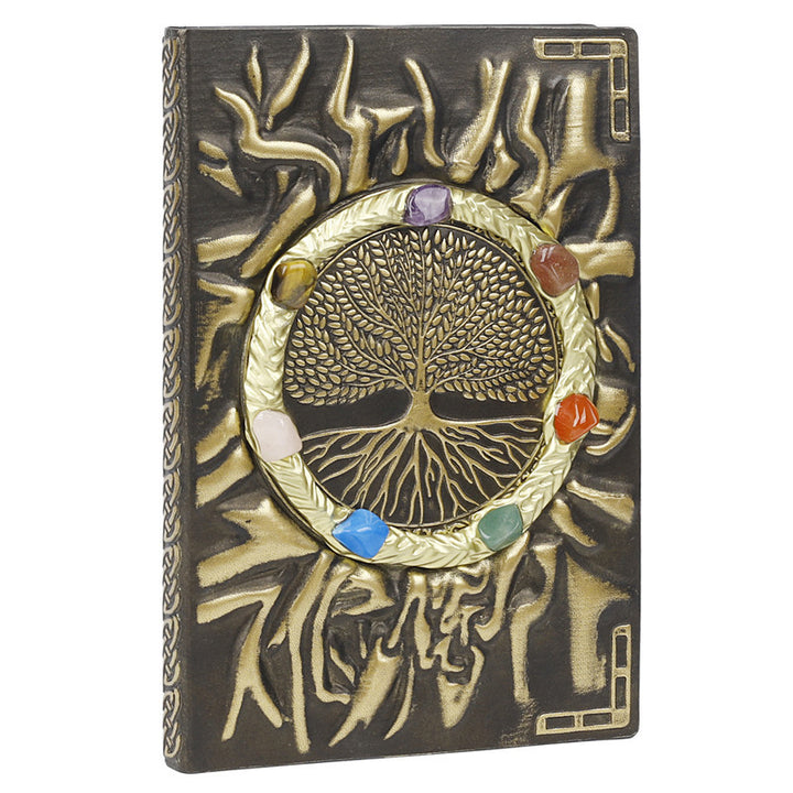 Quaderno con pietra di cristallo Olivenorma Chakra Albero della vita 