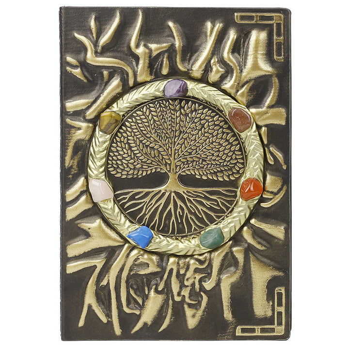 Quaderno con pietra di cristallo Olivenorma Chakra Albero della vita 