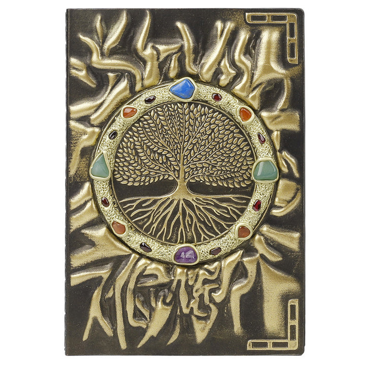 Quaderno con pietra di cristallo Olivenorma Chakra Albero della vita 