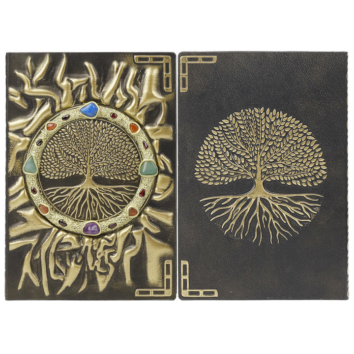 Quaderno con pietra di cristallo Olivenorma Chakra Albero della vita 