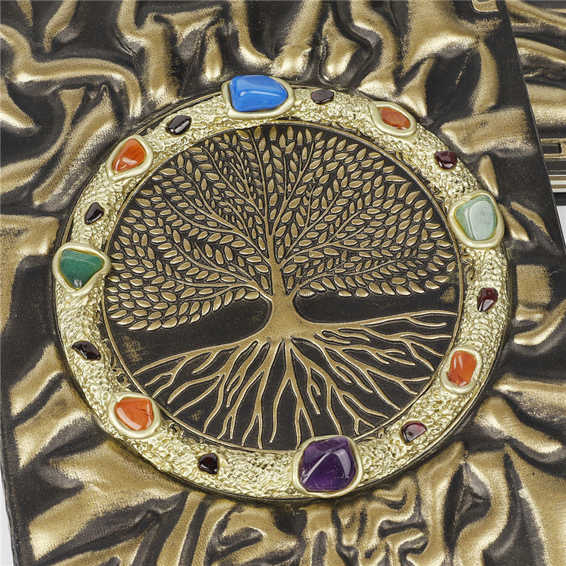 Quaderno con pietra di cristallo Olivenorma Chakra Albero della vita 