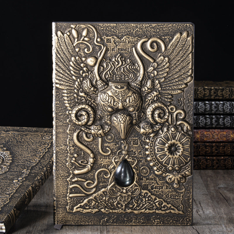 Quaderno decorativo in rilievo con aquila demoniaca in pietra di cristallo Olivenorma