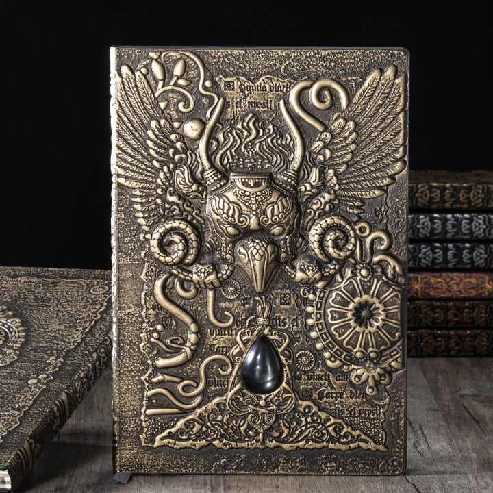 Quaderno decorativo in rilievo con aquila demoniaca in pietra di cristallo Olivenorma