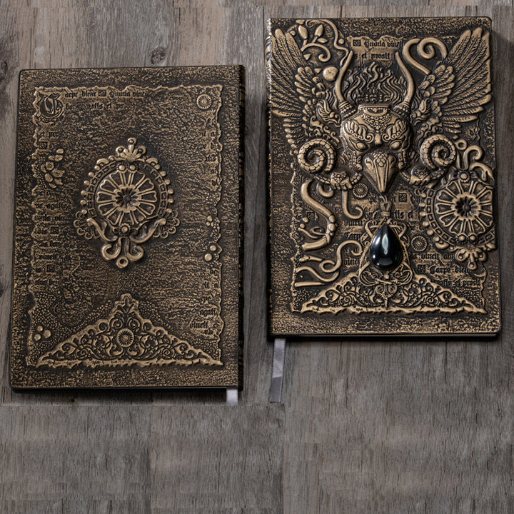 Quaderno decorativo in rilievo con aquila demoniaca in pietra di cristallo Olivenorma