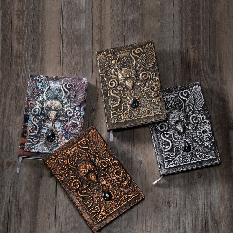 Quaderno decorativo in rilievo con aquila demoniaca in pietra di cristallo Olivenorma