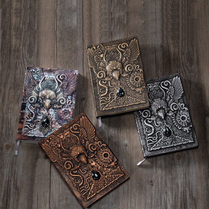 Quaderno decorativo in rilievo con aquila demoniaca in pietra di cristallo Olivenorma