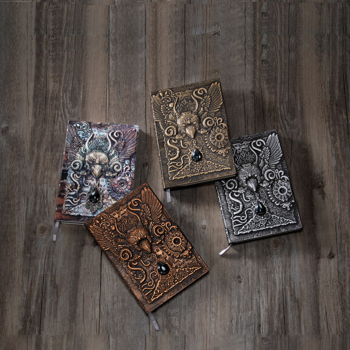 Quaderno decorativo in rilievo con aquila demoniaca in pietra di cristallo Olivenorma