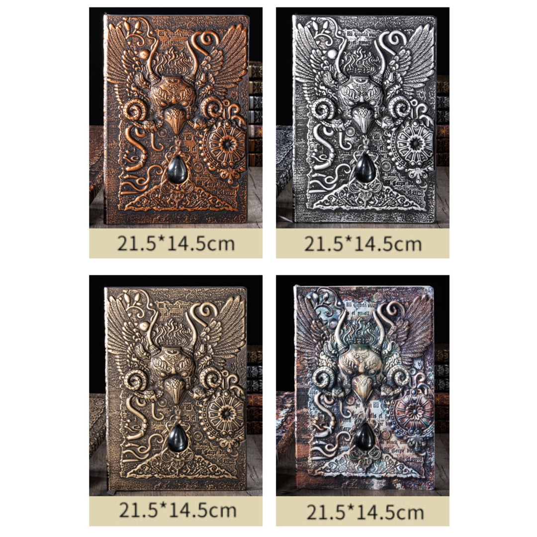 Quaderno decorativo in rilievo con aquila demoniaca in pietra di cristallo Olivenorma