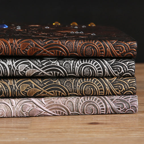 Olivenorma Crystal Stone Phoenix Quaderno in pelle goffrata