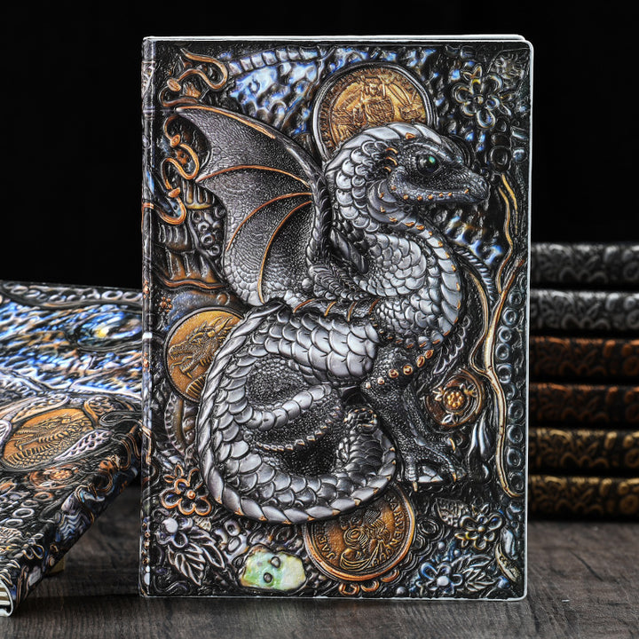 Olivenorma Journal Quaderno con motivo artistico in rilievo 3D Dragon 