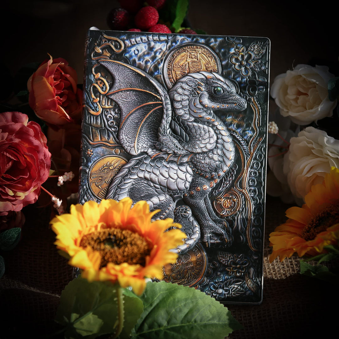 Olivenorma Journal Quaderno con motivo artistico in rilievo 3D Dragon 