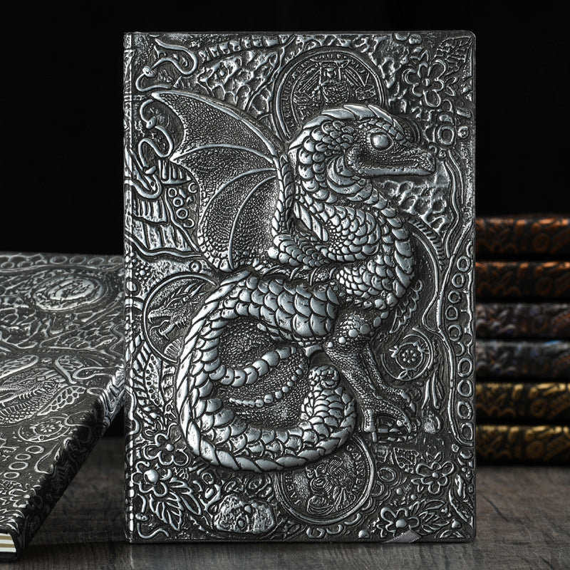 Olivenorma Journal Quaderno con motivo artistico in rilievo 3D Dragon 