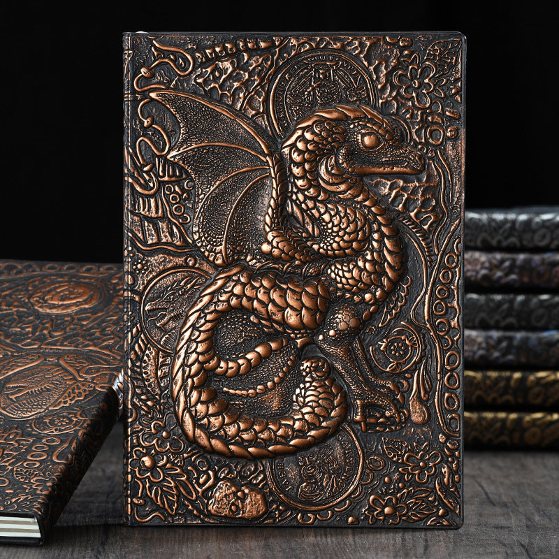 Olivenorma Journal Quaderno con motivo artistico in rilievo 3D Dragon 