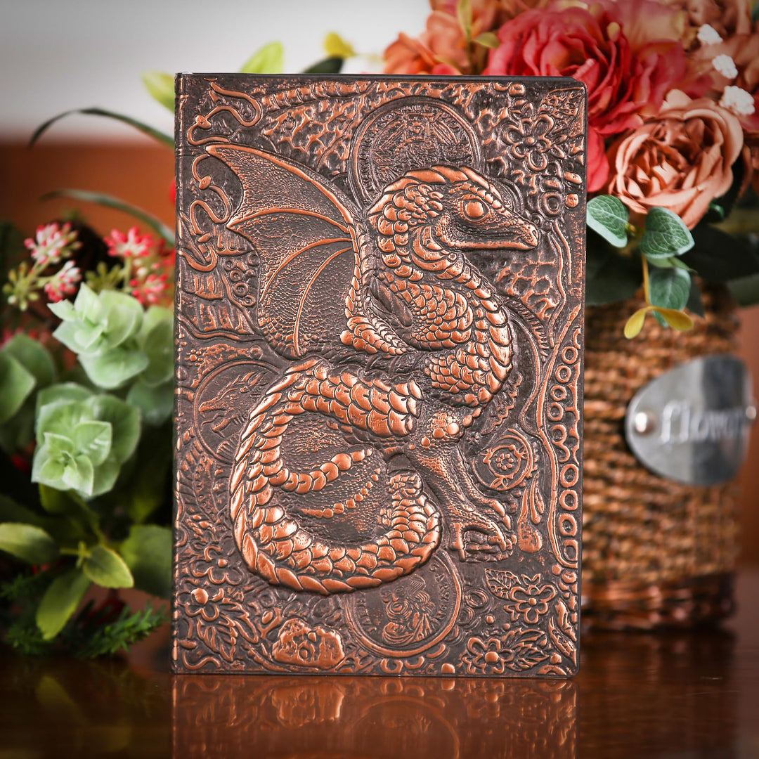 Olivenorma Journal Quaderno con motivo artistico in rilievo 3D Dragon 
