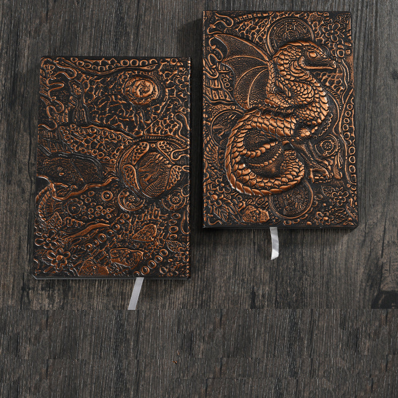 Olivenorma Journal Quaderno con motivo artistico in rilievo 3D Dragon 