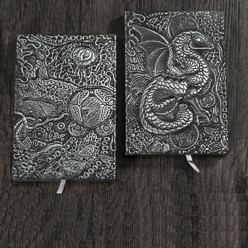 Olivenorma Journal Quaderno con motivo artistico in rilievo 3D Dragon 