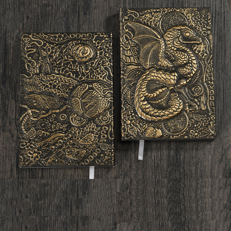 Olivenorma Journal Quaderno con motivo artistico in rilievo 3D Dragon 
