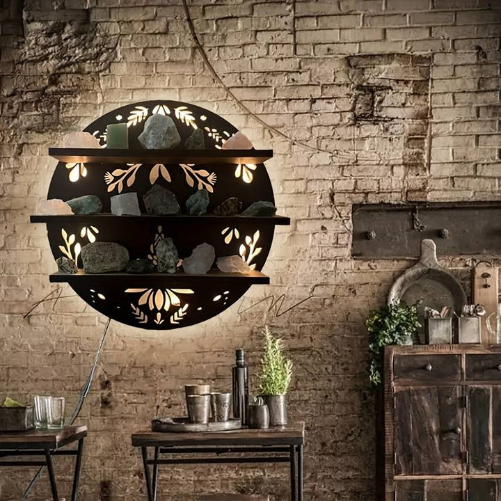 Olivenorma 1 pz Boho Mensola espositore in cristallo da parete