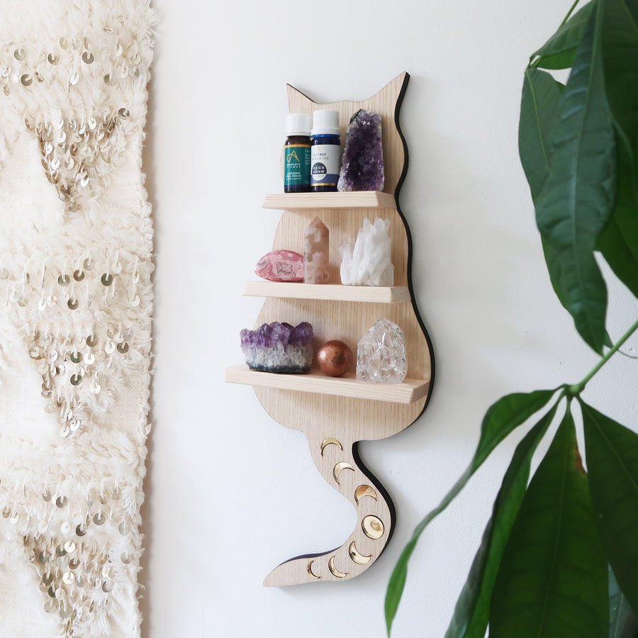 Olivenorma Mensola in cristallo per gatti in legno chiaro scuro - image 5